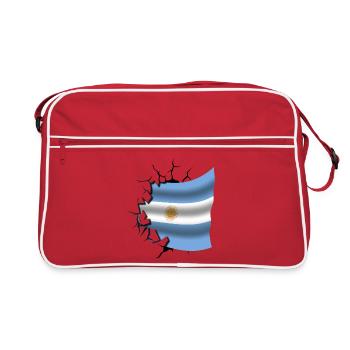 Drapeau de l’Argentine - Argentine - Drapeau Broken Des - Sac Retro - rouge/blanc - Devant