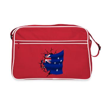 Drapeau de l’Australie - Australie - Drapeau cassé - Sac Retro - rouge/blanc - Devant