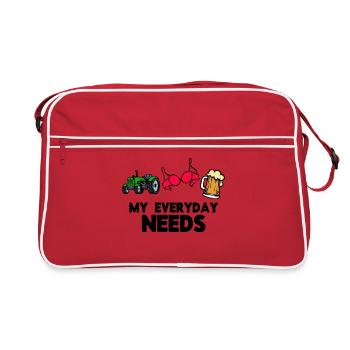 Agricultural Machinery Farming Tractor Vehicle Statement - Retro Bag - red/white - Front