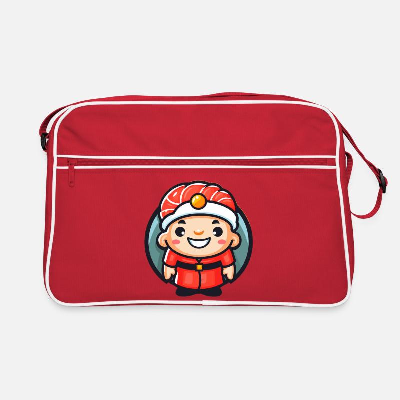 Maskottchen des Sushi-Kochs Retro Tasche