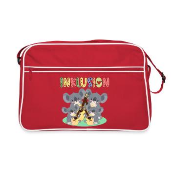 INKLUSION VIELFALT - GLEICHBERECHTIGUNG - FAMILIE - Retro Tasche - Rot/Weiß - Vorne