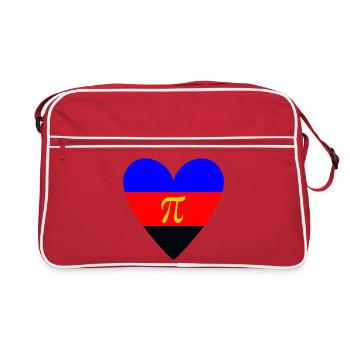 Polyamorie Pride Herzdesign - Retro Tasche - Rot/Weiß - Vorne