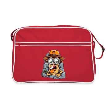Singe d’art de rue expressif - Sac Retro - rouge/blanc - Devant