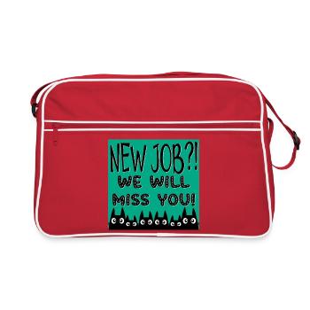 ADIEU NOUVEL EMPLOI - TU VAS NOUS MANQUER CITATION - CHATS - Sac Retro - rouge/blanc - Devant