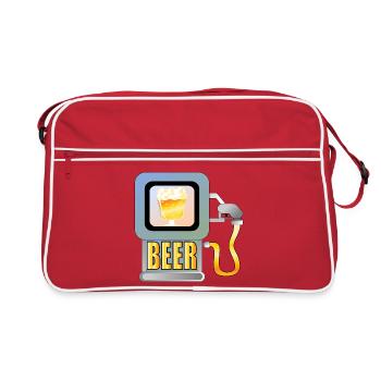 BEER FUEL - FUNNY DRINKS - GAS STATION - Retro Bag - red/white - Front
