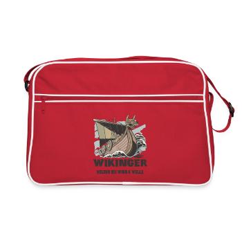 Wikinger Seefahrt Design - Retro Tasche - Rot/Weiß - Vorne