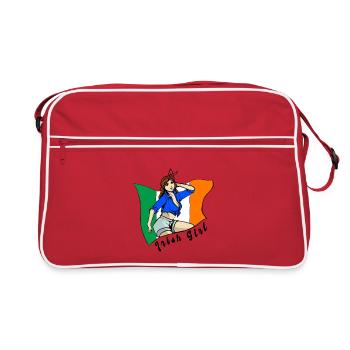 Irish girl flag design - Retro Bag - red/white - Front