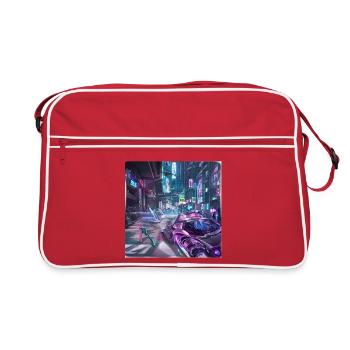 Cybercity - City in the future - Retro Bag - red/white - Front