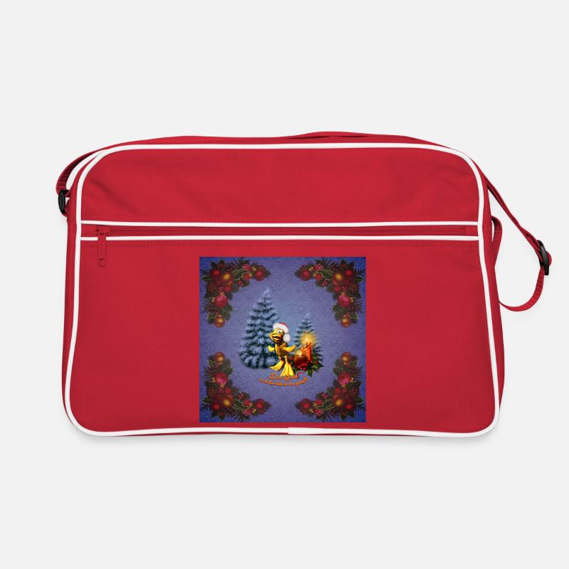 Drôle de canard avec chapeau de Noël Sac Retro