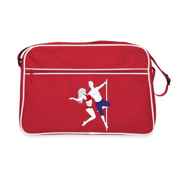 Pole Dance Duo Red Blue Outfit - Retro Bag - red/white - Front