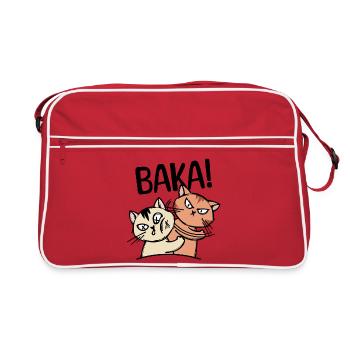 Baka Manga Cat Anime Comic Animation Saying - Retro Bag - red/white - Front