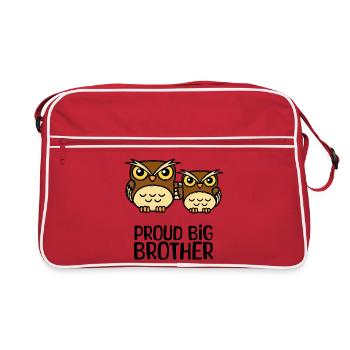 Hibou fier Big Brother Déclaration Brother Heart - Sac Retro - rouge/blanc - Devant