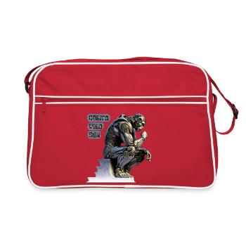 Cogito 02 - Cyborg Penseur Cogito Ergo Sum - Sac Retro - rouge/blanc - Devant