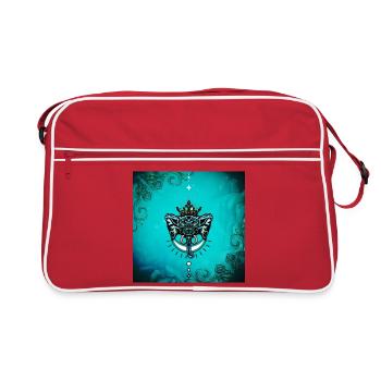 Éléphant décoratif avec couronne. - Sac Retro - rouge/blanc - Devant