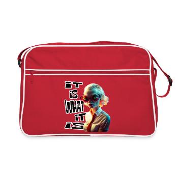 Funky alien 03 It is what it is - Sac Retro - rouge/blanc - Devant
