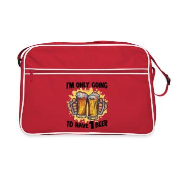Drinking Beer Drinker Beer Lover Beer Shirt - Retro Bag - red/white - Front