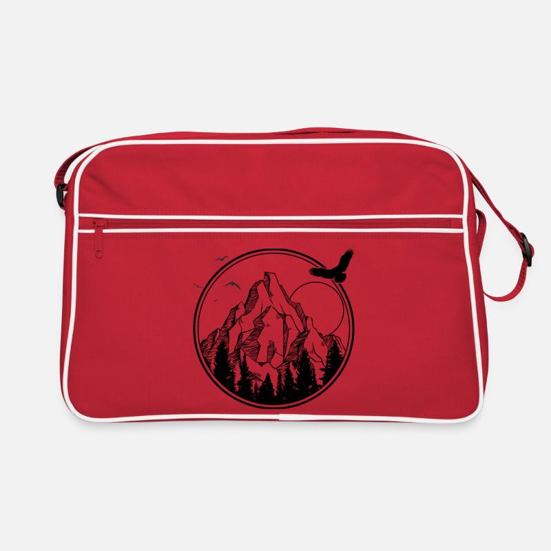 Mitternachtsvogel-Silhouette Retro Tasche