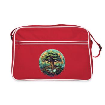 T-shirt Arbre de Vie aux Racines Fortes - Sac Retro - rouge/blanc - Devant