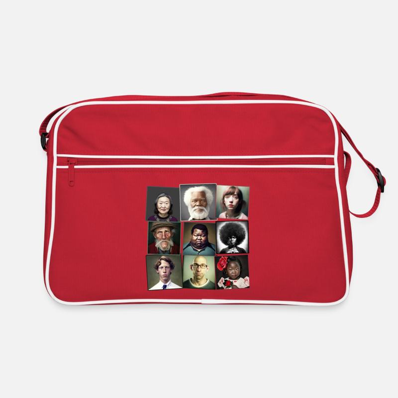 Super Normal 01 - Retro Tasche - Rot/Weiß