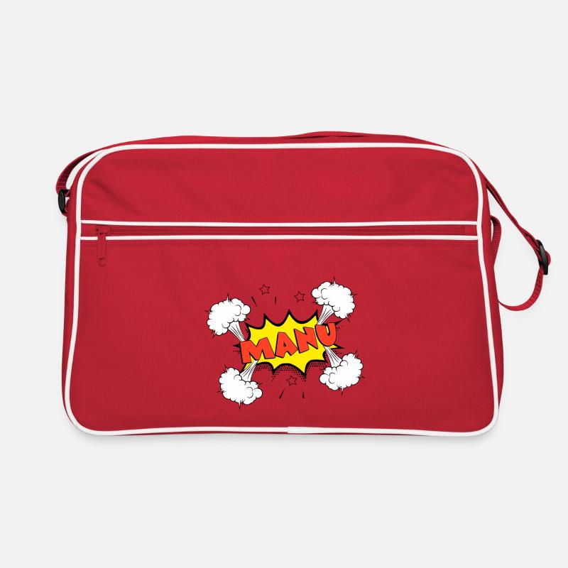 Manu - Retro Tasche - Rot/Weiß