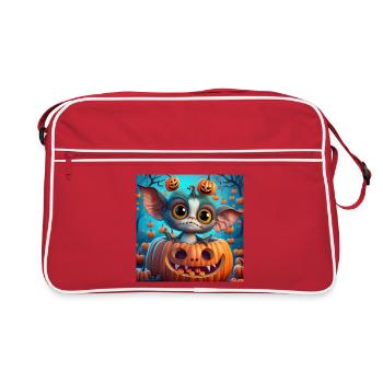 Little Halloween Creature in Pumpkin - Retro Bag - red/white - Front