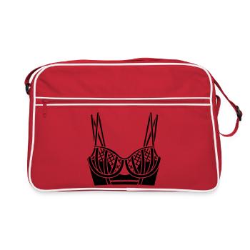 Bra lingerie logo for store or seller - Retro Bag - red/white - Front