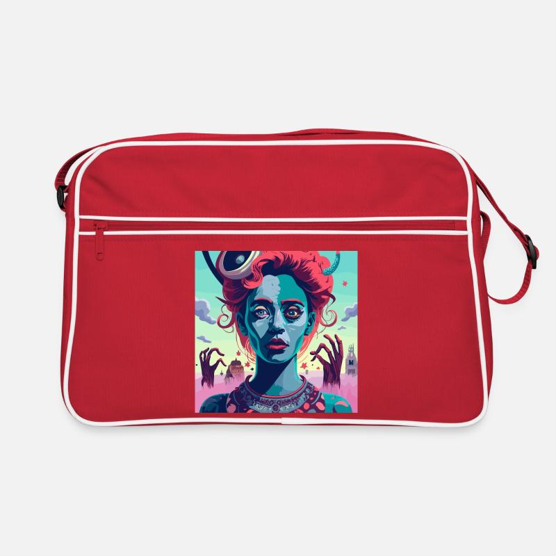 Blaue Sirene der PopArt Vision Retro Tasche
