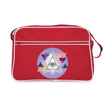 Oeil triangulaire géométrique avec auras - Sac Retro - rouge/blanc - Devant