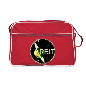 Saturn orbit planet space orbit 70s universe - Retro Bag - red/white - Front