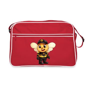 Police des abeilles - Sac Retro - rouge/blanc - Devant