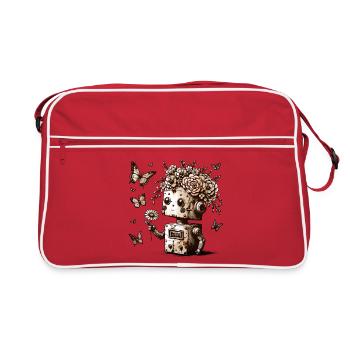 Robot Kid Vintage Robot Romance Amour Rétro - Sac Retro - rouge/blanc - Devant