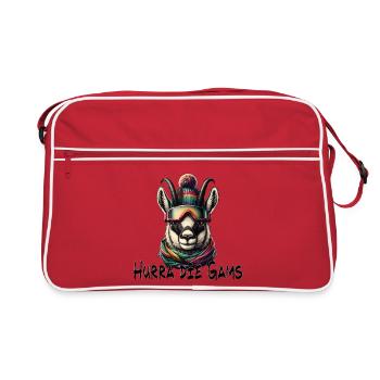 hurra die gams apres ski schifahren winter - Retro Tasche - Rot/Weiß - Vorne