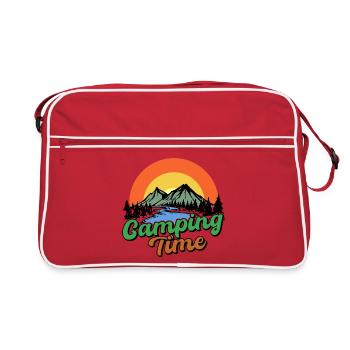 Nature Mountains Camping Statement Campsite Relax - Retro Bag - red/white - Front