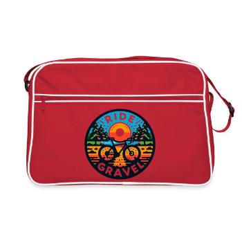 Ride Gravel Bike Bicycle Design t-shirt, autocollant - Sac Retro - rouge/blanc - Devant