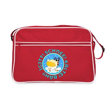 Kälte Winter Hühner - Retro Tasche - Rot/Weiß - Vorne