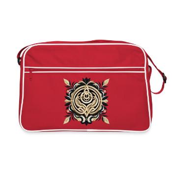 Luxury Minimalist Abstract Embroidery Design - Retro Bag - red/white - Front