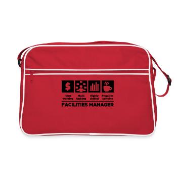 Déclaration du manager Travail Travail Bourreau de travail Carrière - Sac Retro - rouge/blanc - Devant