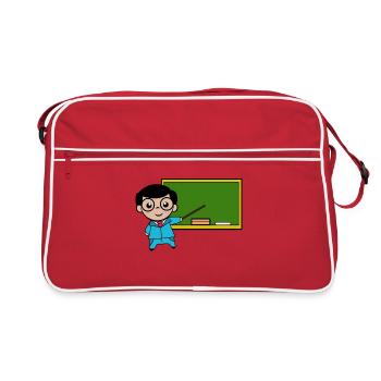 Profession Enseignant Emploi Travail Carrière Travailleur Réussite - Sac Retro - rouge/blanc - Devant