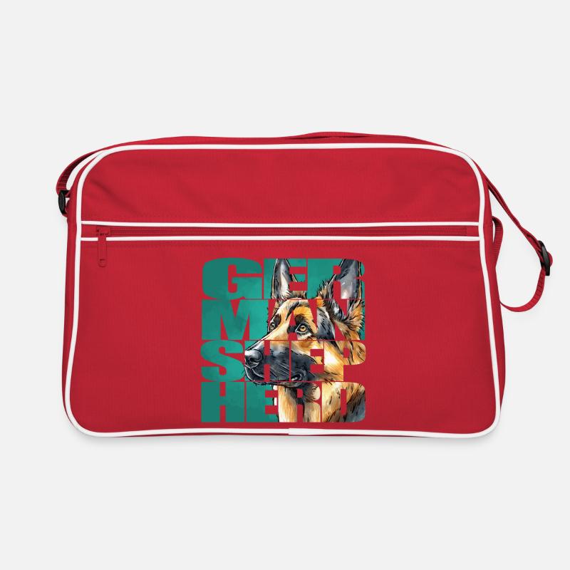 Deutscher Schäferhund Portrait Retro Tasche