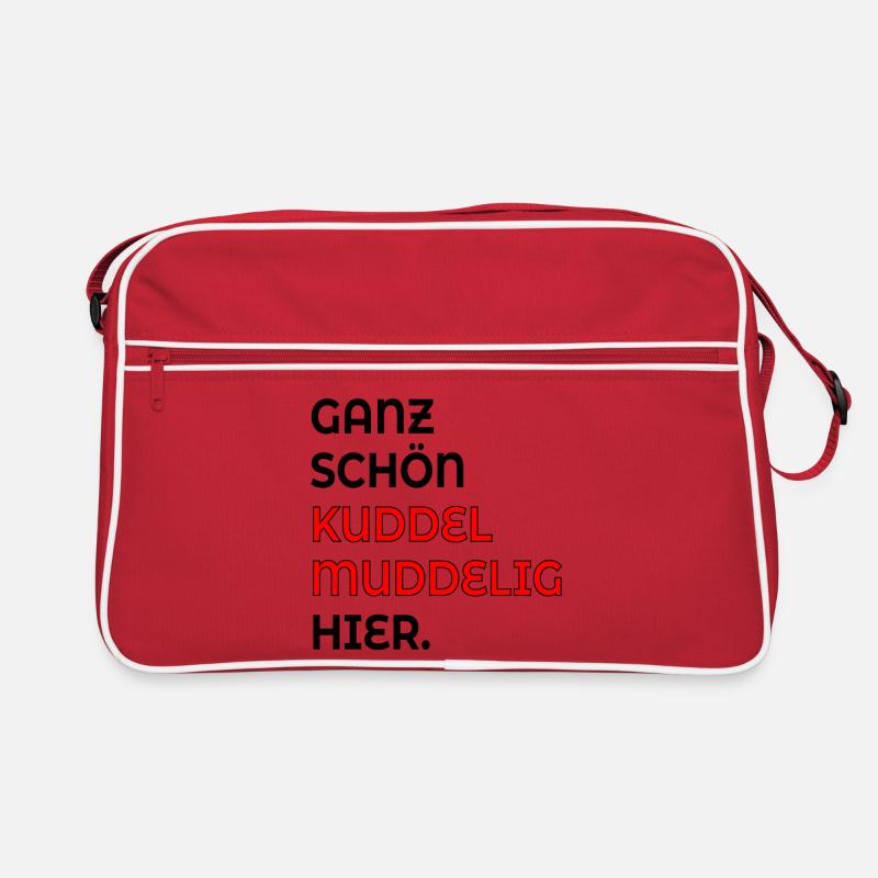 KUDDELMUDDELIG PLATTDEUTSCH SPRÜCHE Retro Tasche