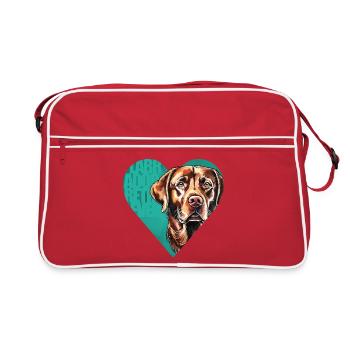 Labrador Retriever Portrait - Retro Bag - red/white - Front