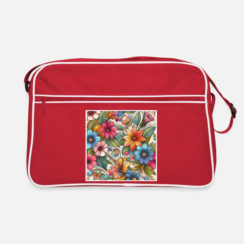 Fleurs végétal colorées Sac Retro