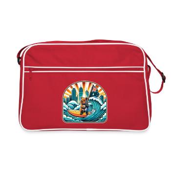 Design de surf australien Quokka - Sac Retro - rouge/blanc - Devant