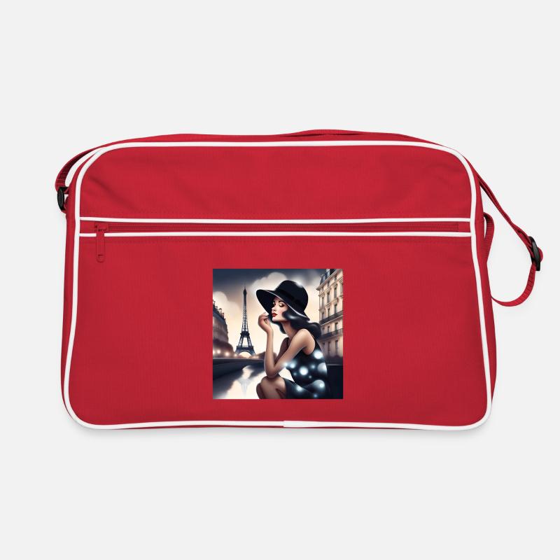 Paris, ich liebe Paris, Pasienne - Retro Tasche - Rot/Weiß