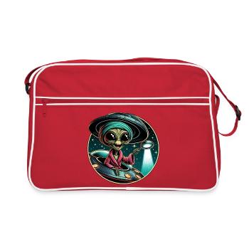Détective extraterrestre à la lumière d’un OVNI - Sac Retro - rouge/blanc - Devant