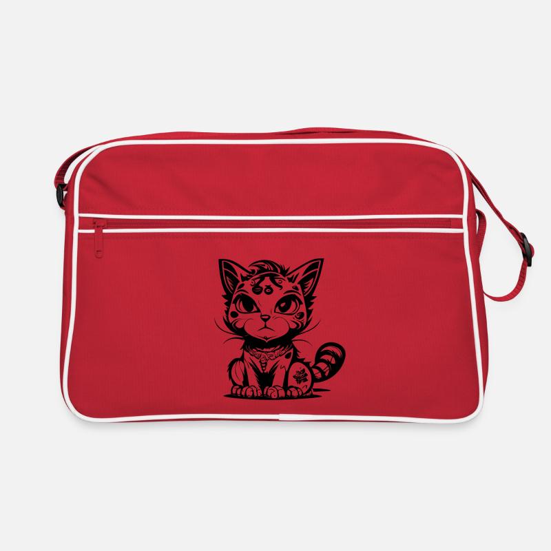 Mignon assis Manga Comic Cat Sac Retro