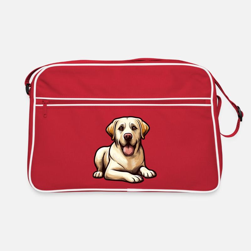 Chiot Labrador Joyeux Illustration Sac Retro