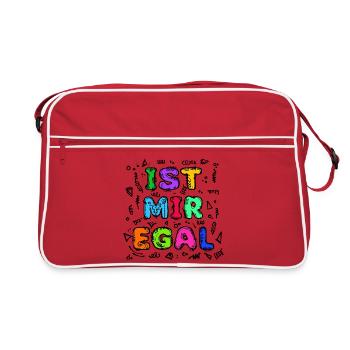 I don't care chill statement indifferent - Retro Bag - red/white - Front