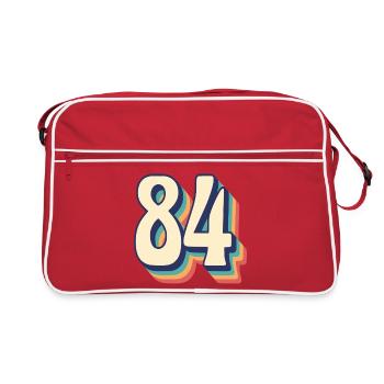 T-Shirt rétro Vintage numéro 84 quatre-vingt-quatre - Sac Retro - rouge/blanc - Devant