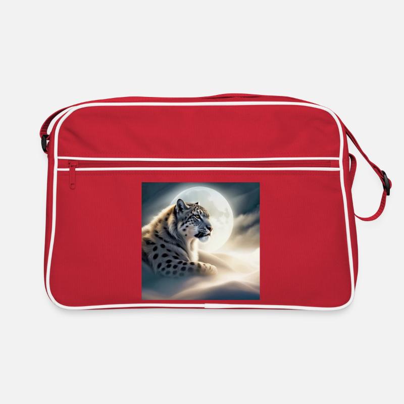 Schneeleopard Retro Tasche